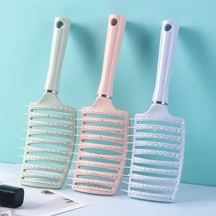 Brosse à cheveux démêlante verte