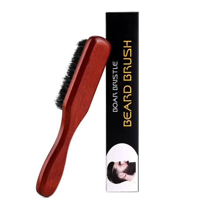 Brosse de toilettage pour barbe avec manche en bois