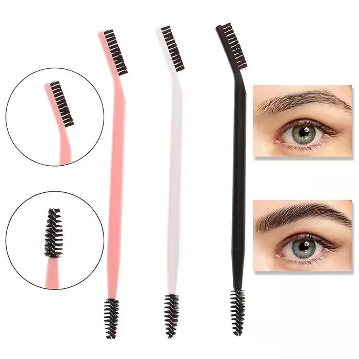 Brosse à sourcils à Double tête, peigne à cils, façonnant les cils, pour le toilettage des sourcils, outil de maquillage réutilisable