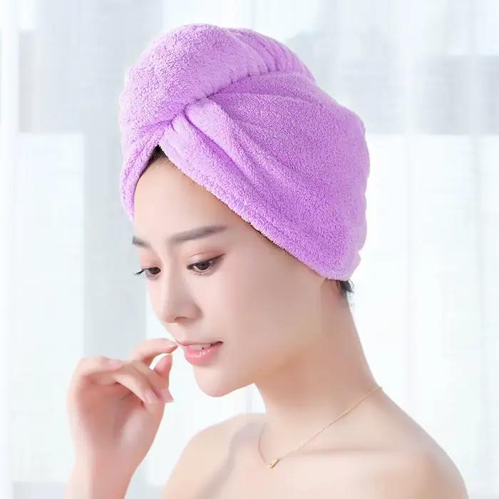 Bonnet de bain en microcarence pour séchage rapide des cheveux pour femme