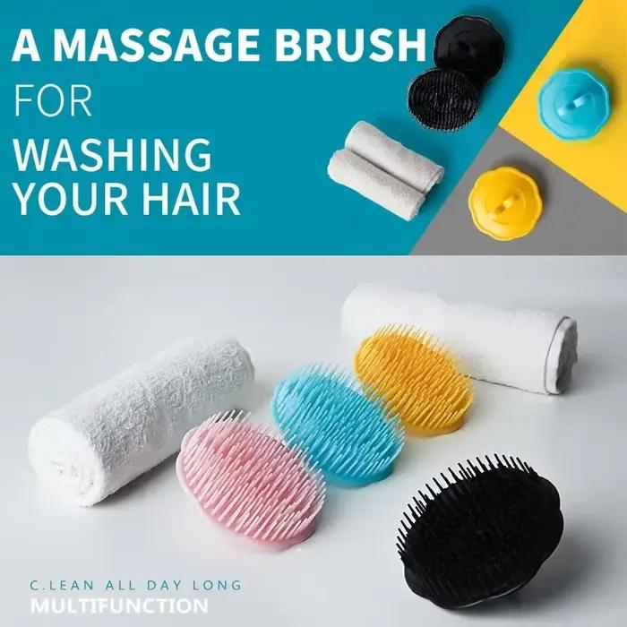 Peigne à cheveux noir, masseur de cuir chevelu
