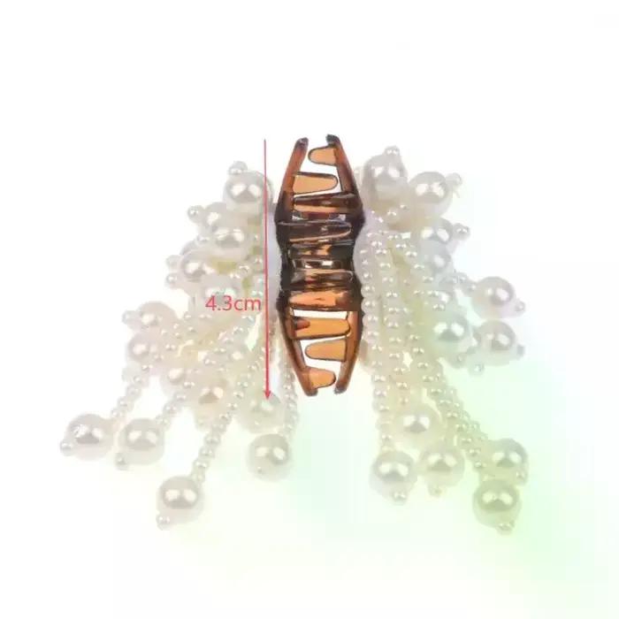 Épingle à cheveux Vintage élégante avec perles en cascade et chaînes