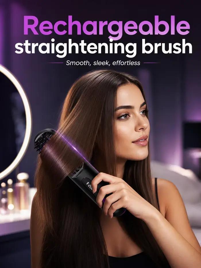 Brosse lissante chauffante rapide anti-frisottis pour des cheveux lisses instantanés comme au salon