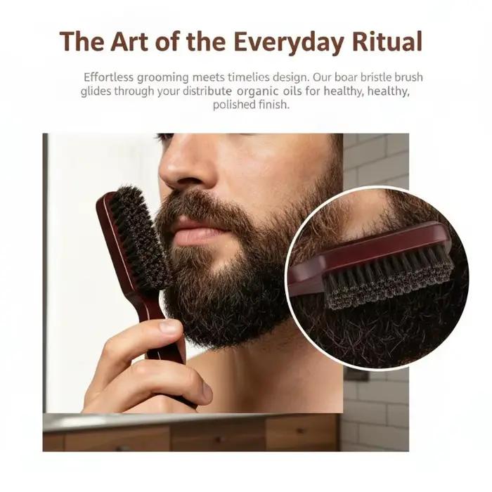 Brosse à cheveux en bois à poils de sanglier