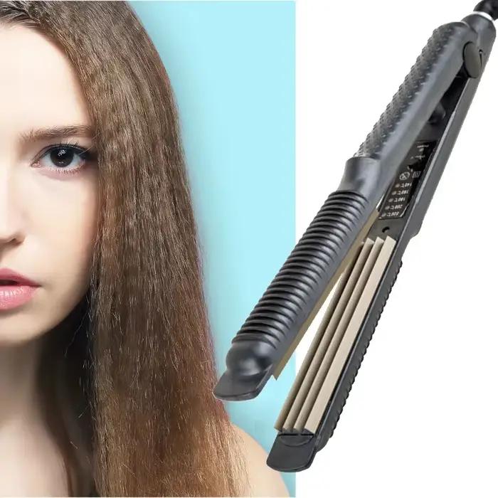Fer à friser domestique en fer ondulé fin, anti-brûlure, pour ondulations volumineuses, à plaques étroites, outils de coiffure 110-220V
