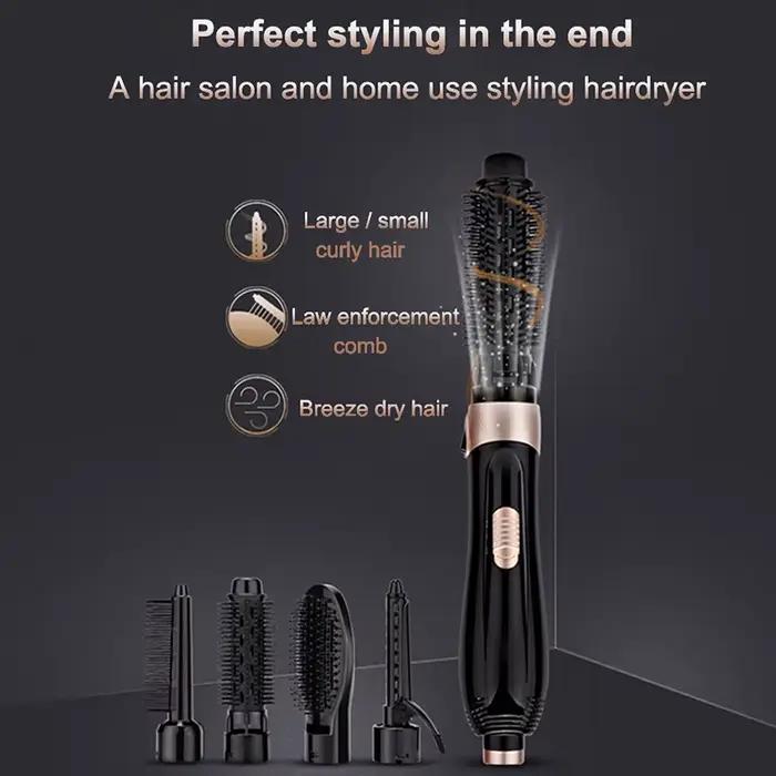 Sèche-cheveux électrique, brosse soufflante rotative à air chaud, brosse sèche-cheveux 4 en 1, pour hôtel, maison, salon, professionnel
