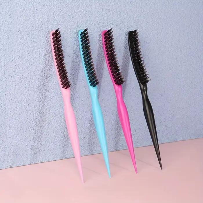 Brosse à cheveux 3-en-1 en poils de sanglier pour femmes - Peigne à effet lissant