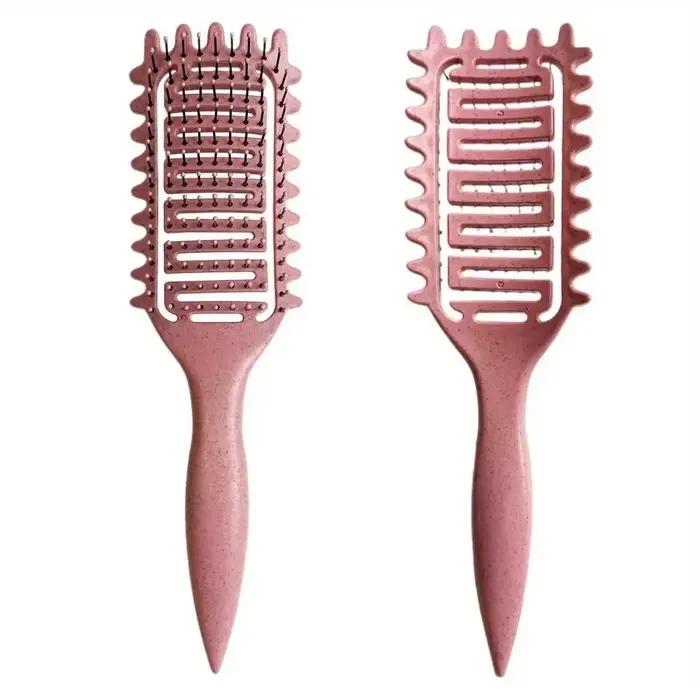 Brosse de coiffure pour cheveux bouclés et humides, brosse démêlante ajourée, peigne pour façonner les boucles, outils de coiffure pour barbier