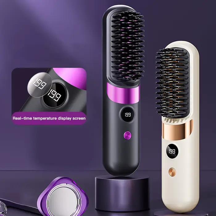 Brosse lissante pour cheveux avec écran LCD