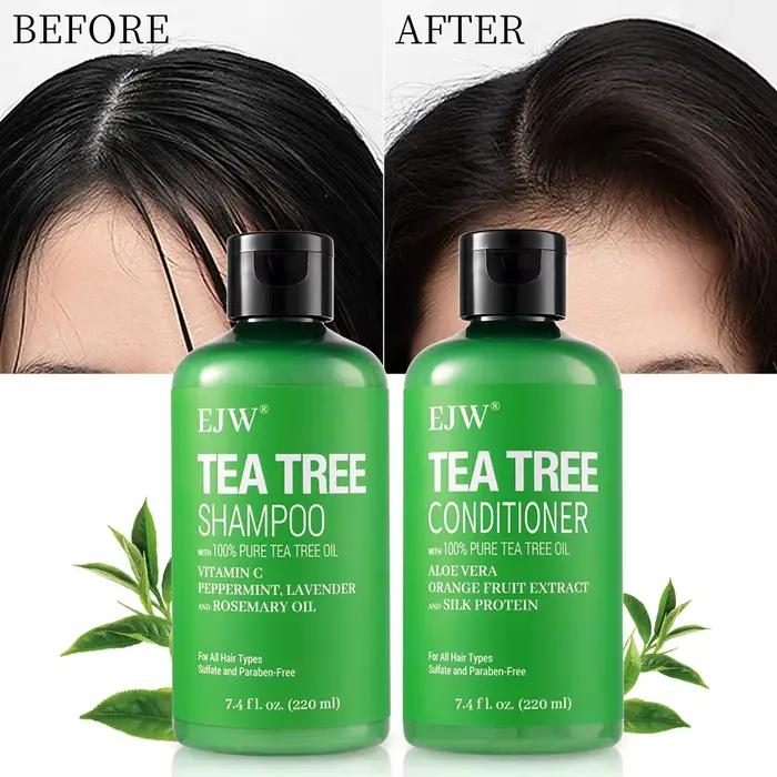 Ensemble shampoing et après-shampoing à l'huile d'arbre à thé | Rafraîchit le cuir chevelu
