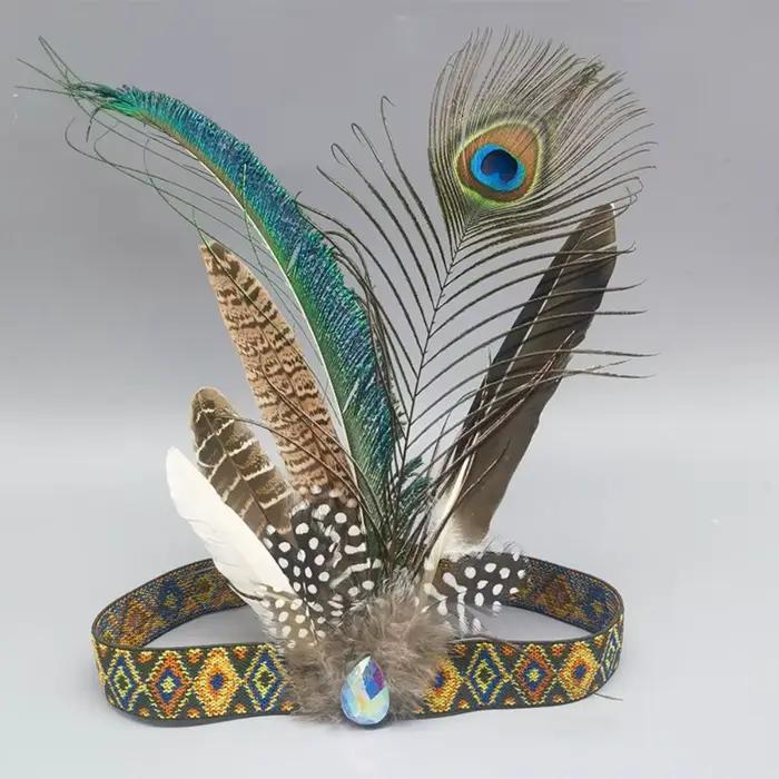 Serre-tête ethnique à plumes