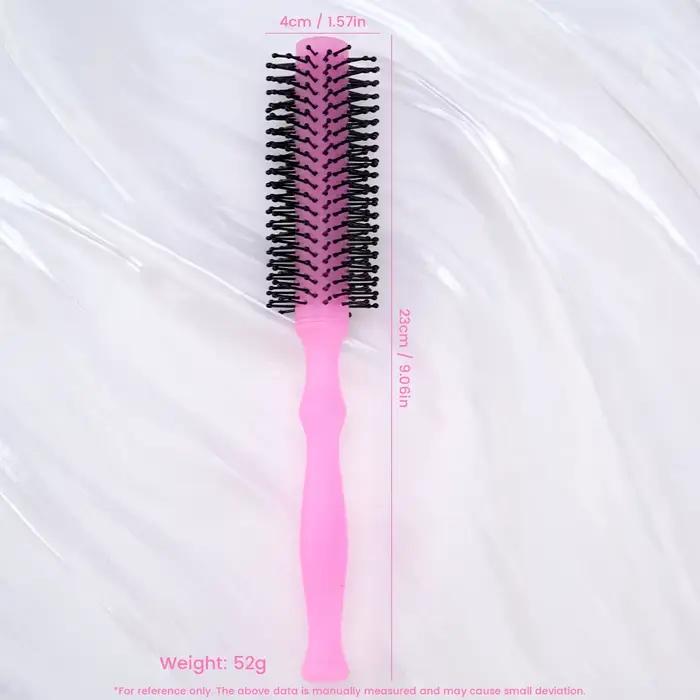 Brosse de coiffage ergonomique à poignée ronde - Design cylindrique incurvé