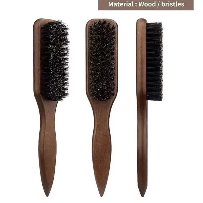 Brosse à cheveux en poils de sanglier (unisexe)-brosse à poils coiffants professionnelle sans parfum, adaptée aux cheveux épais/fins