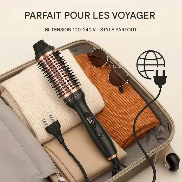Brosse thermique peigne coiffant électrique chauffage rapide Anti-brûlure 3 en 1 lisseur