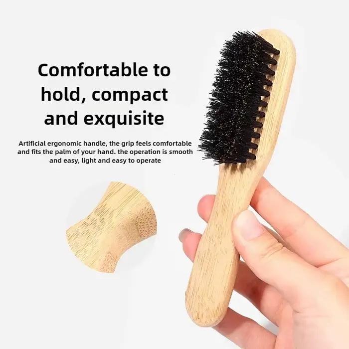 Brosse à cheveux en poils de sanglier pour chignon élégant en queue de cheval et lissage