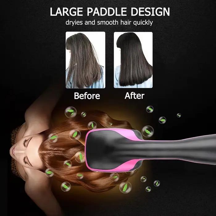 Brosse Sèche-Cheveux Portable à Air Chaud avec Peigne