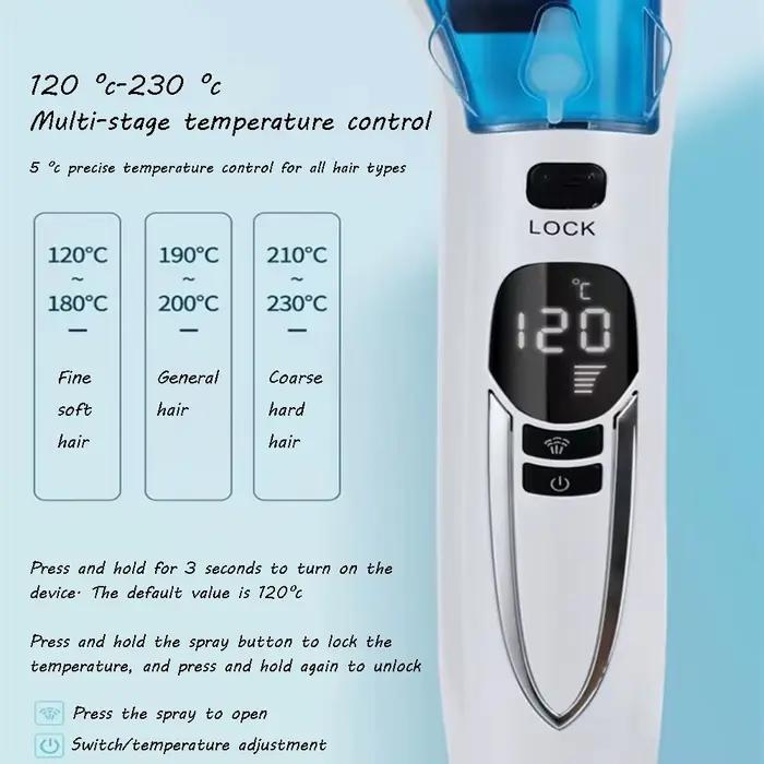 Brosse Lissante Vapeur Anti-brûlure à Ions Négatifs pour Soin des Cheveux