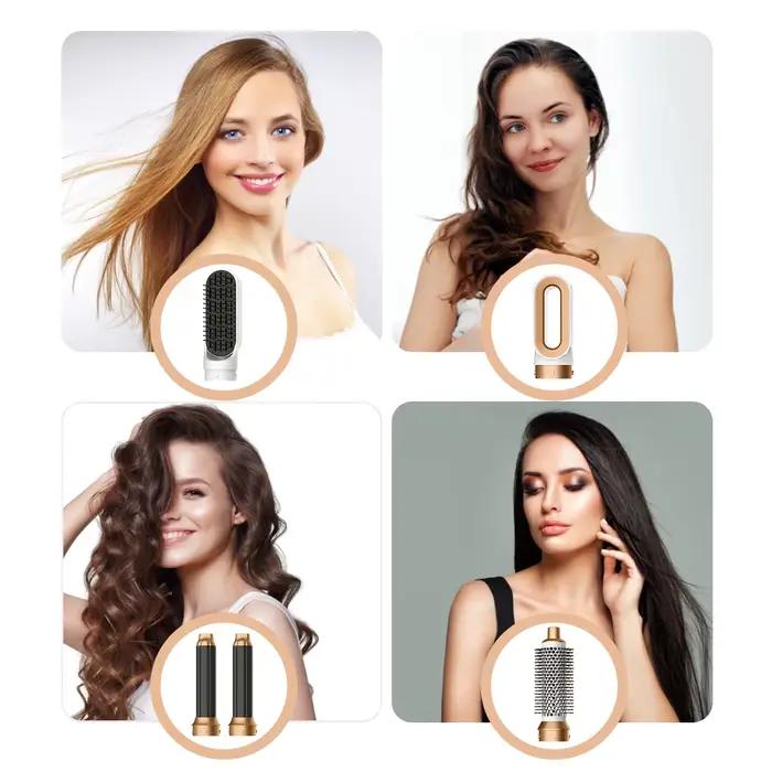 Brosse Soufflante Chauffante 5-en-1 avec Fer à Boucler Électrique et Séchoir à Cheveux