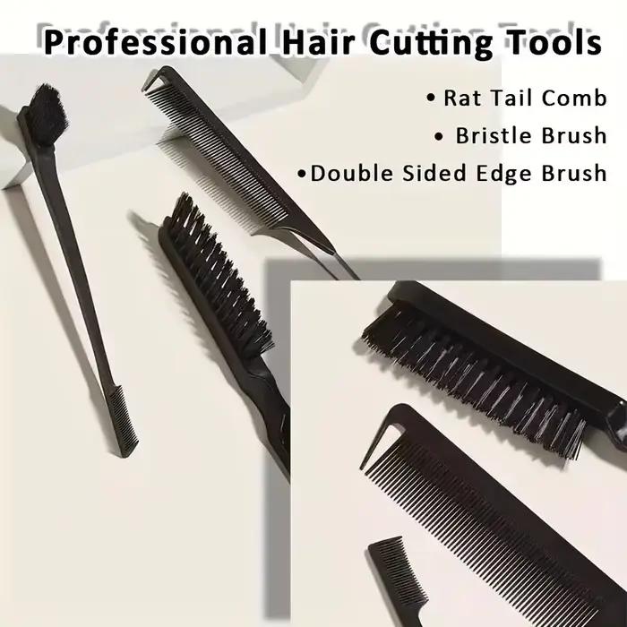 Brosse à cheveux à poils pour coiffure slick back, pour queue de cheval et chignon élégants, et pour lisser les baby hairs, les mèches rebelles et contrôler les bords - Pour backcombing et tupiement