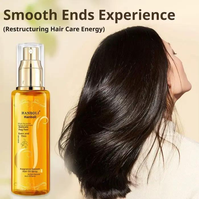 Huile Essentielle Capillaire en Spray Hydratante et Adoucissante – Essence Nourrissante Sans Rinçage Anti-Dessèchement et Anti-Statique pour Cheveux