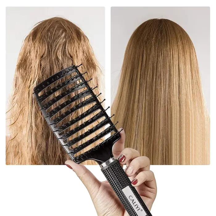 Brosse à cheveux professionnelle incurvée et ventilée