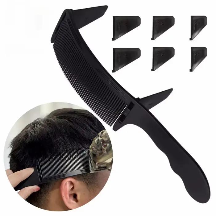 Peigne de coupe de cheveux à dessus plat pour barbier