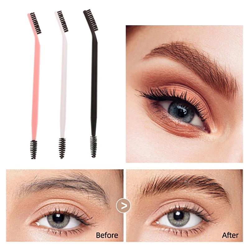 (HS) brosse à sourcils à Double tête peigne à cils sourcil cils Shaper brosse à sourcils pour le toilettage sourcils outil de maquillage réutilisable