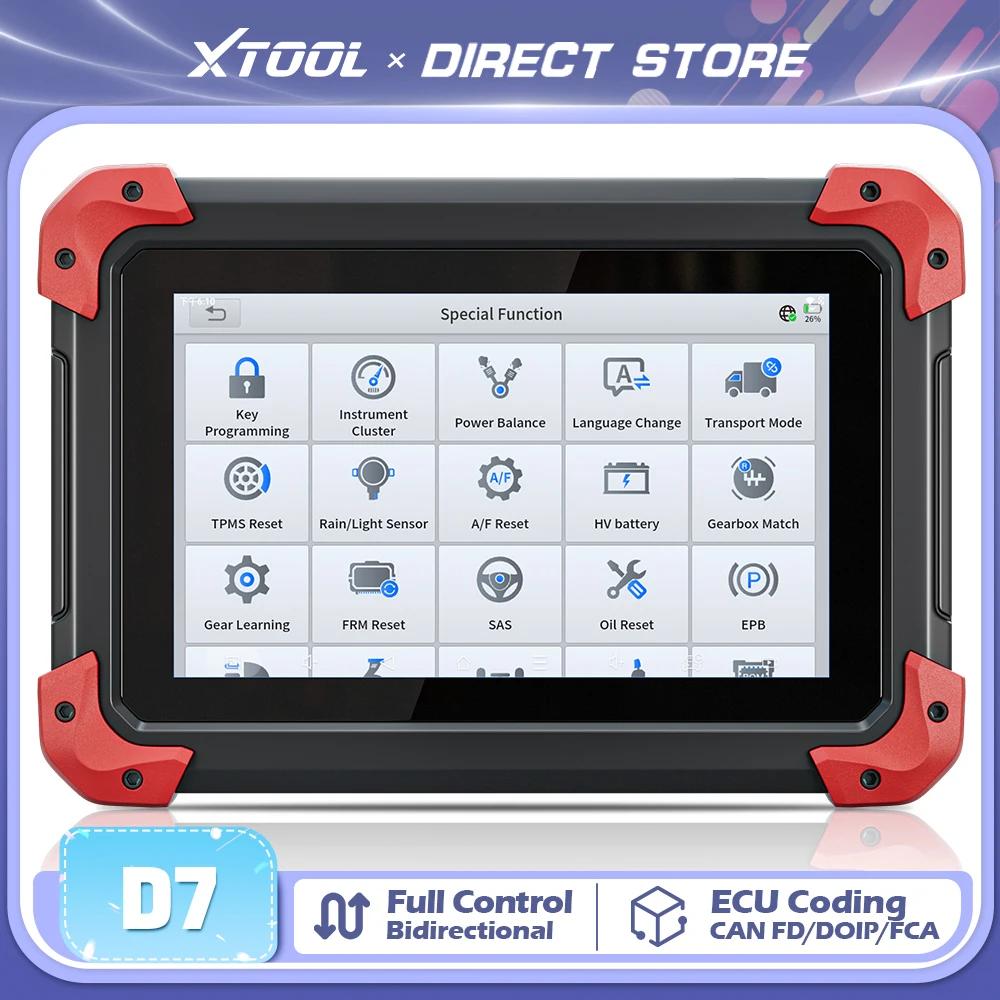 XTOOL D7 V2.0 outils de Diagnostic Scanner automobile codage ECU plus de 36 Services contrôle bidirectionnel FCA AutoAuth 3 ans gratuit