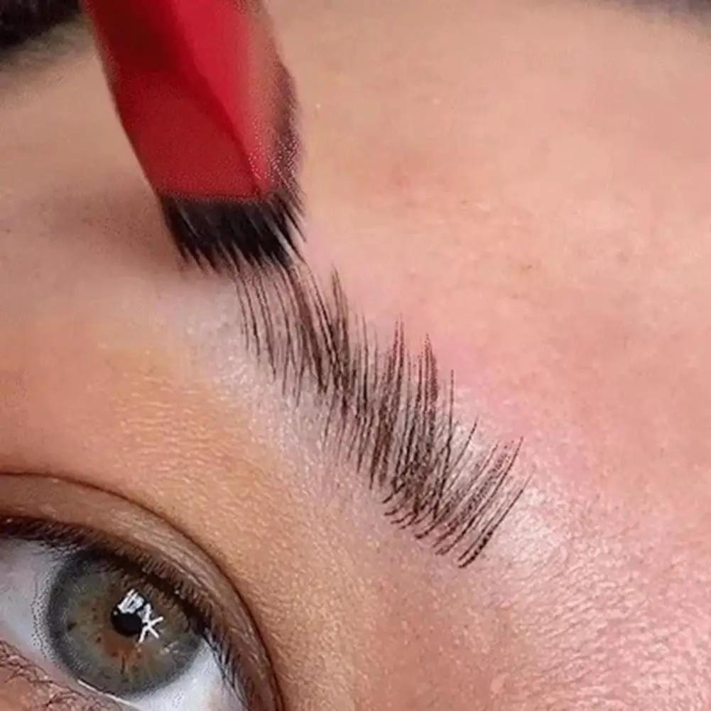 Brosse à sourcils à poils tridimensionnels doux et denses, Design biseauté, effet naturel, brosse à sourcils sauvage, brosse à ligne de cheveux