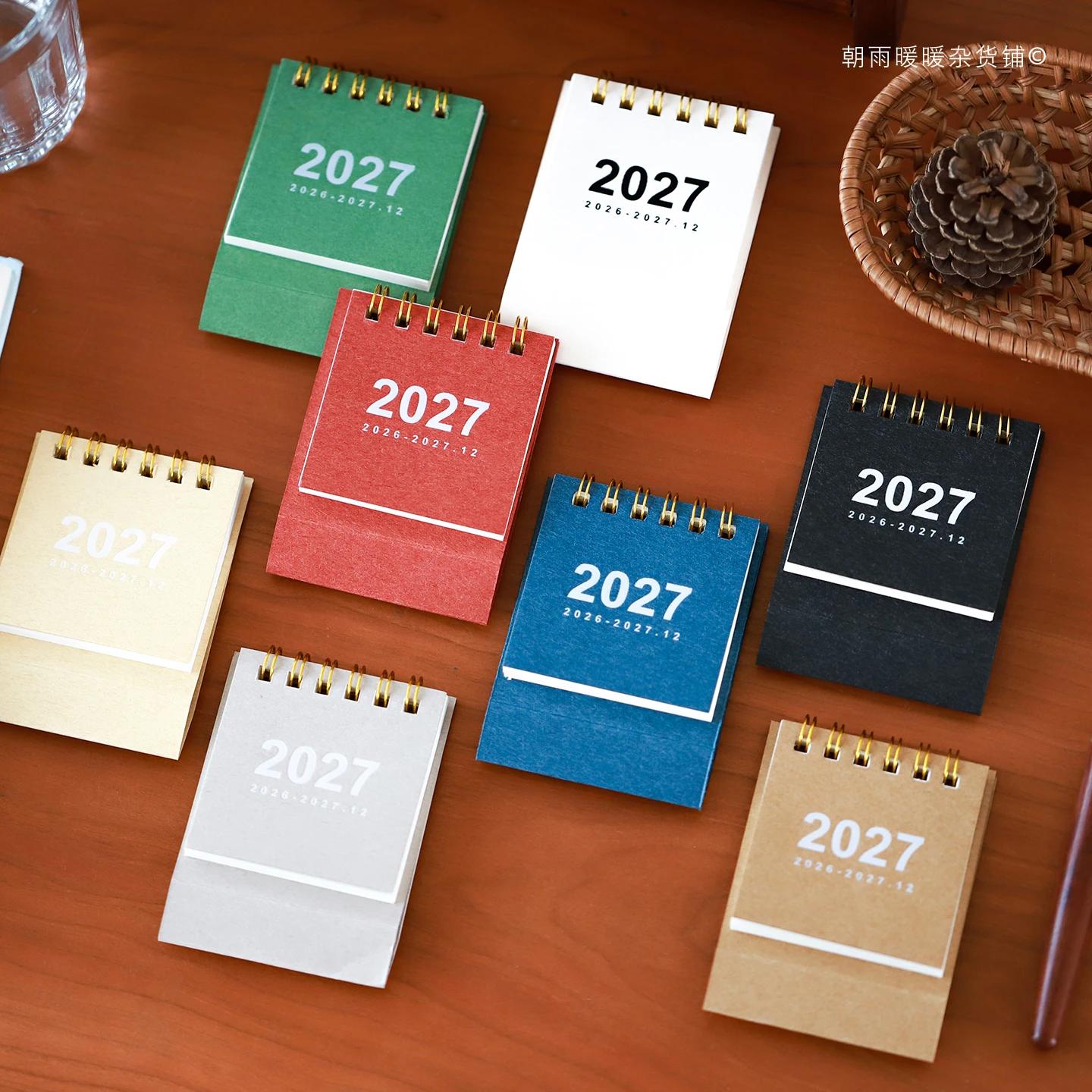 Mini Calendrier 2026-2027 Style Ins – Organiseur Simple pour le Travail et les Études – Calendrier de Bureau et Ornement de Table