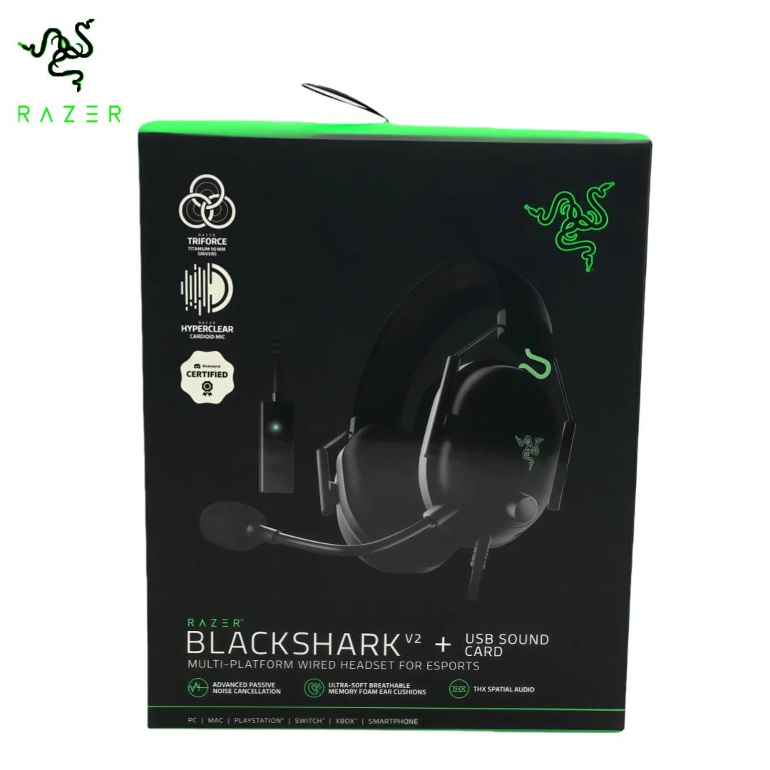 Casque de jeu Razer BlackShark V2 avec carte son Surround THX 7.1, micro détachable pour PC, PS4/PS5, casque USB DAC 3.5mm