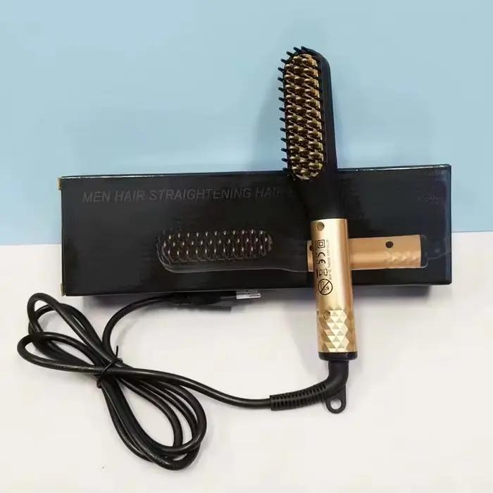 Lisseur de cheveux chauffant Portable, Mini peigne à lisser la barbe, fer plat électrique pour homme