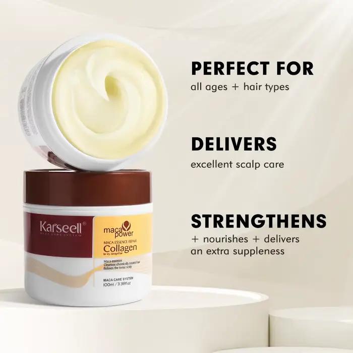 Karseell 100ML masque capillaire au collagène réparation profonde dommages huile d'argan traitement