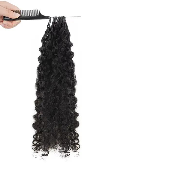 Lot de 5 tresses au crochet bouclées birmanes sans nœuds, pré-séparées, effet plume, légères, réutil