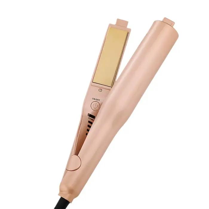 Fer plat 2 en 1 Pro or titane, bigoudi torsadé et fer à lisser, Anti-frisottis pour lisser les cheve
