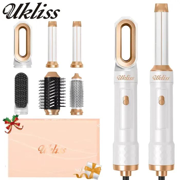 UKLISS Airstyler Pro Ensemble de sèche-cheveux 5 en 1, brosse à friser à air chaud, lisseur, brosse