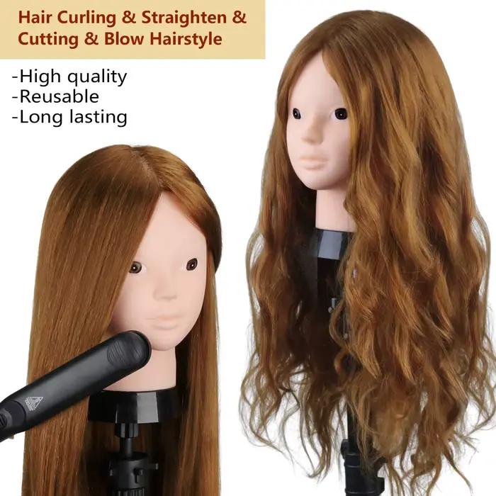80% vrais cheveux poupée tête pour coiffures Mannequin tête cheveux formation tête tresse coiffure p