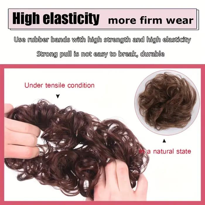 Chignon synthétique élastique en caoutchouc, faux cheveux, Extension de queue de cheveux, queue de c
