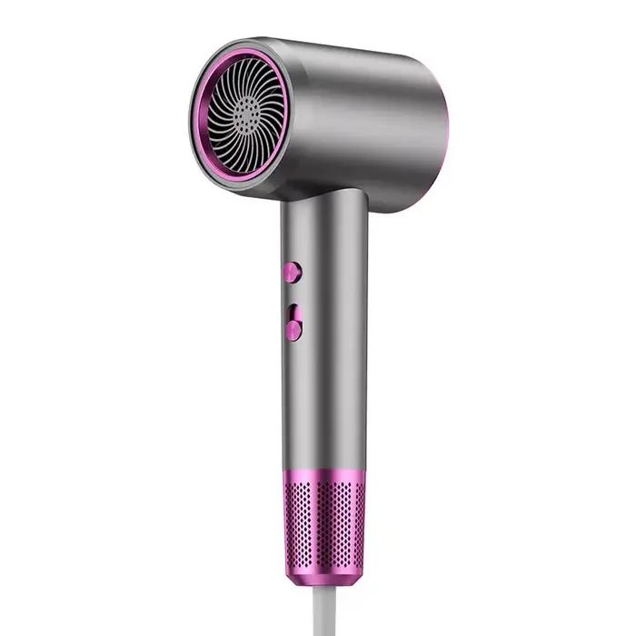 Sèche-cheveux ionique professionnel avec lumière bleue, vent puissant 2400W, double protection de sé