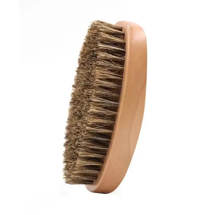 Brosse à cheveux en fourrure de sanglier pour hommes, poils naturels sauvages pour salon de coiffure