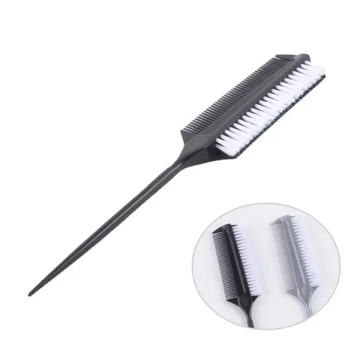 Peigne de teinture double face pour coiffure professionnelle, brosse de teinture pour cheveux en nyl