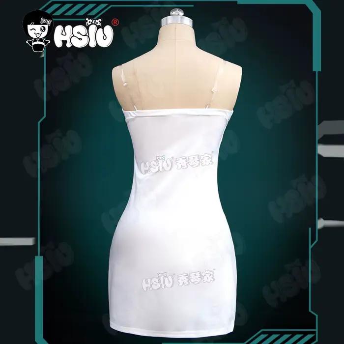 Sua Cosplay vêtements perruque fibre synthétique perruque courte perruque noire 「HSIU」robe blanche p