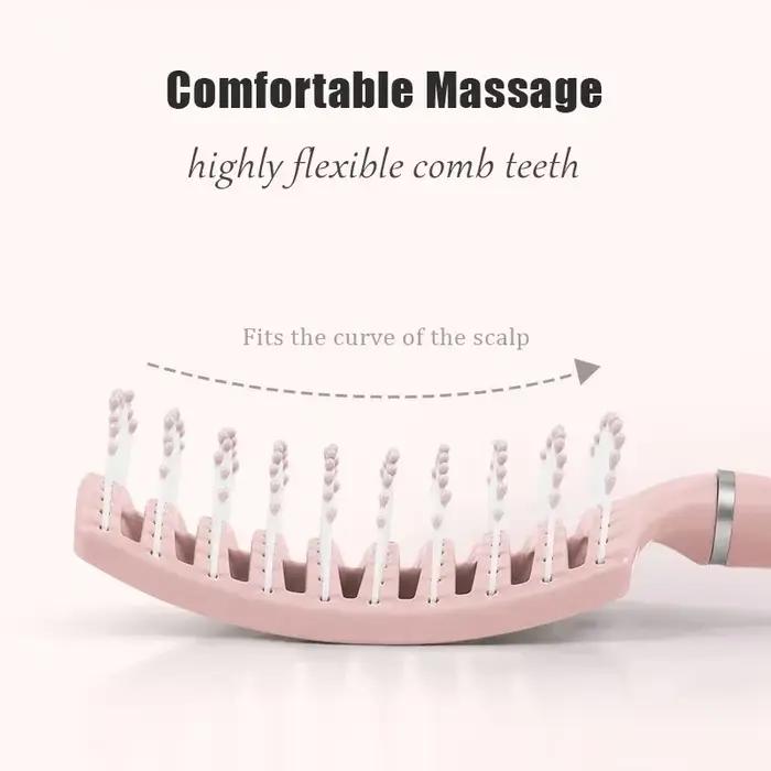 Brosse à cheveux démêlante, peigne de Massage du cuir chevelu creux, peigne à dents larges, brosse d