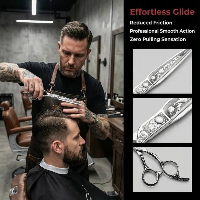 Ciseaux de coiffure professionnels FnLune de 6 pouces en acier inoxydable, ciseaux de coupe de cheve