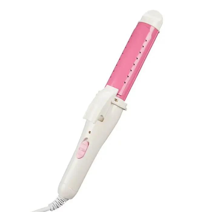 Fer à friser professionnel 3 en 1 en céramique dorée, outils de coiffure, lisseur et rouleau chauffa