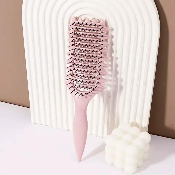 Brosse à friser - Peigne de massage creux, crinière en nylon, manche en plastique ABS, poignée confo