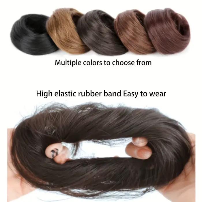 Chignon synthétique élastique en caoutchouc, faux cheveux, Extension de queue de cheveux, queue de c