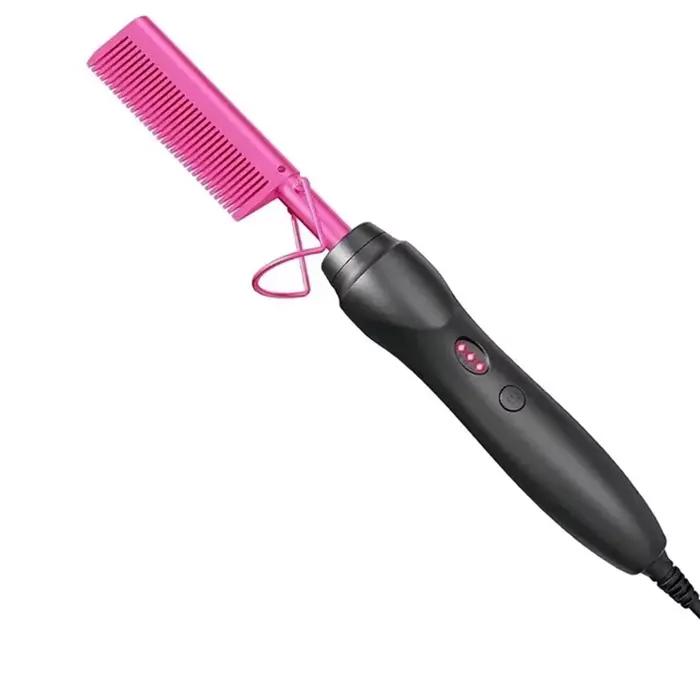 Bigoudi électrique Portable en céramique, peigne chauffant à chaud, lisseur de cheveux, outil de coi