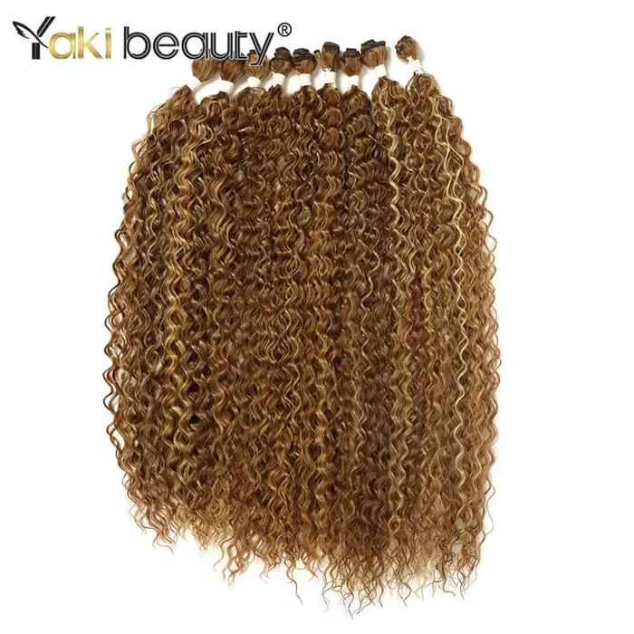 Mèches synthétiques bouclées et crépues, tissage de cheveux longs Jerry Anjo Plus, Extensions capill