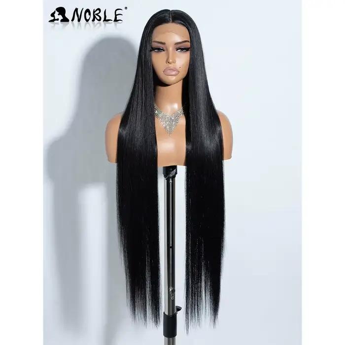 Perruque Lace Front Wig synthétique Noble, 38 pouces, 13x4x1, perruque Lace Front Wig lisse pour fem